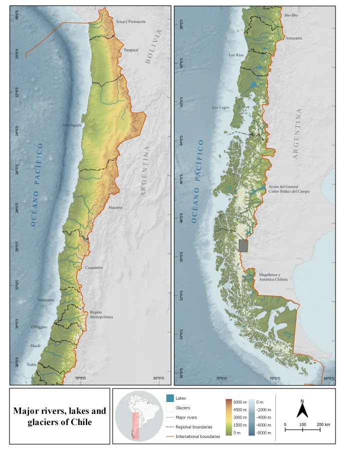 Principales ríos y lagos de Chile